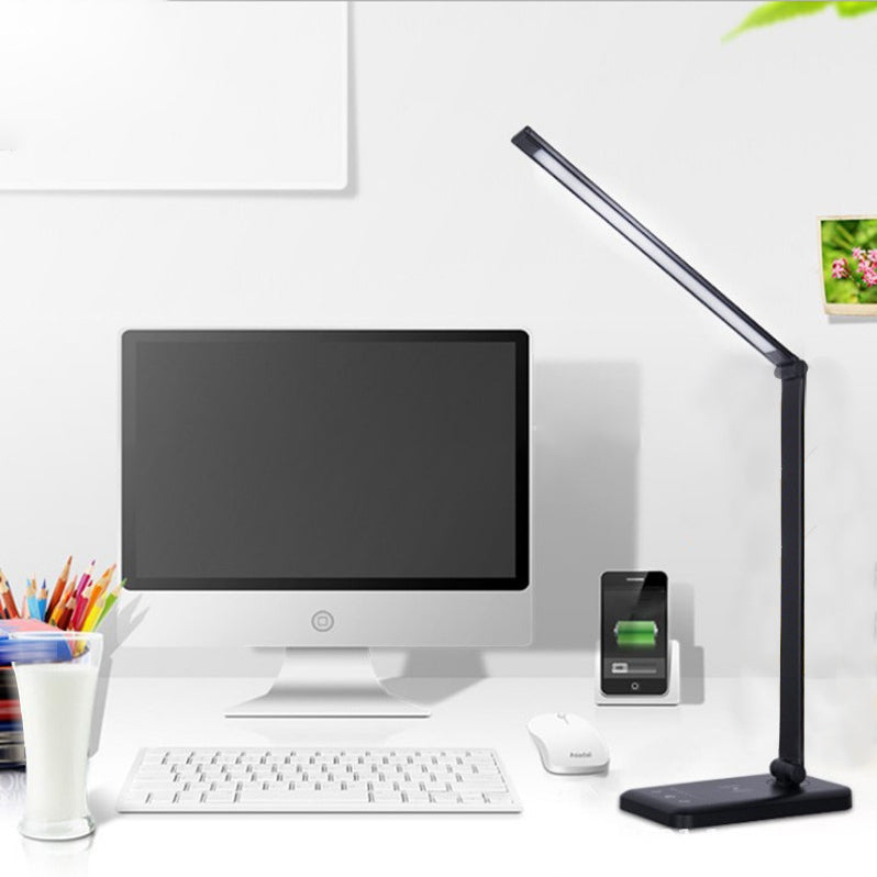 USB Table Lamp with Touch Control, Task Style Metal Folding Table Light