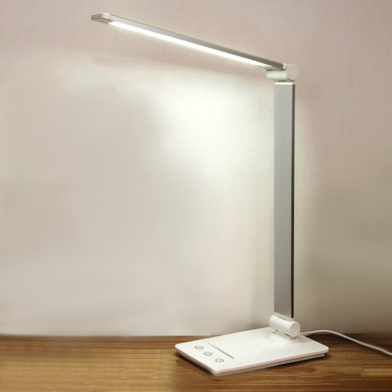 Lampada da tavolo pieghevole in metallo per camera da letto, lampada da tavolo USB con controllo touch-sensor stile task