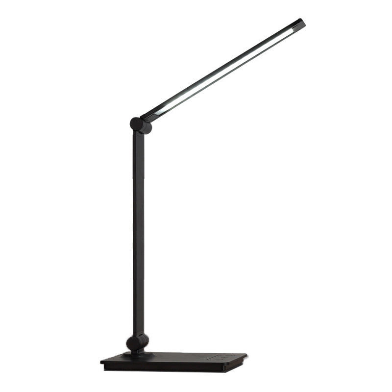 Lampada da tavolo pieghevole in metallo per camera da letto, lampada da tavolo USB con controllo touch-sensor stile task