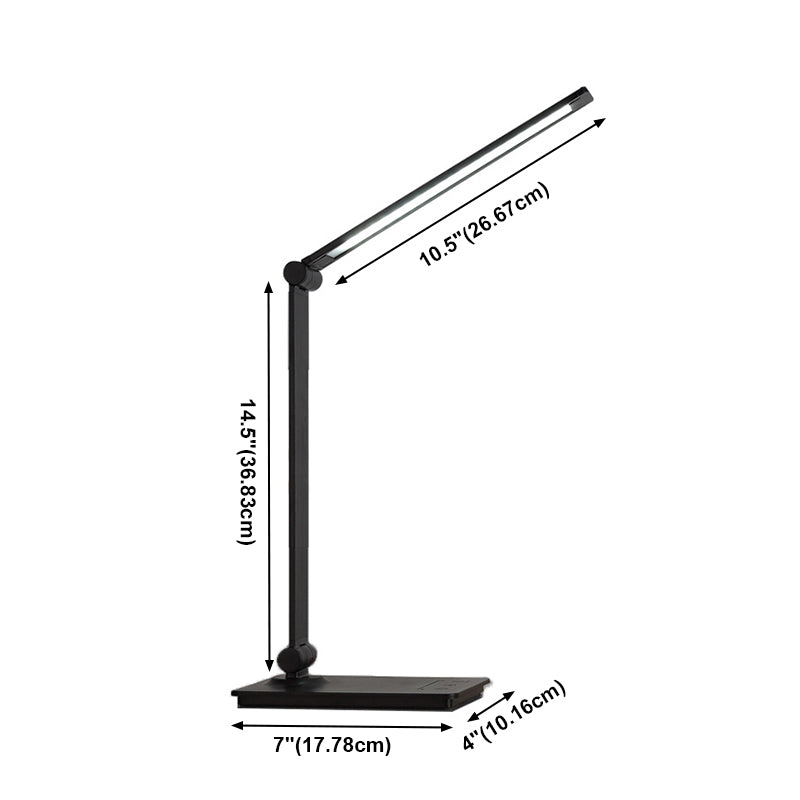 Lampada da tavolo pieghevole in metallo per camera da letto, lampada da tavolo USB con controllo touch-sensor stile task
