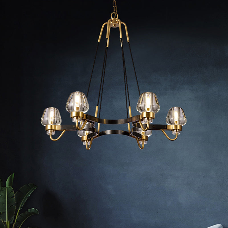 Multi -lichten kristal kroonluchter verlichtingsarmaturen moderne stijl cirkelvormige hanglamp