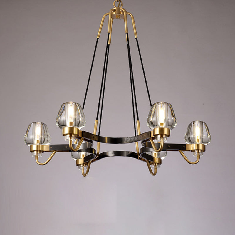 Multi -lichten kristal kroonluchter verlichtingsarmaturen moderne stijl cirkelvormige hanglamp