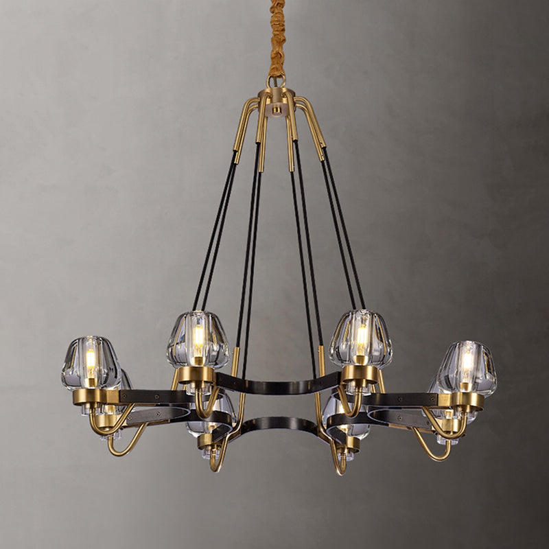 Multi -lichten kristal kroonluchter verlichtingsarmaturen moderne stijl cirkelvormige hanglamp