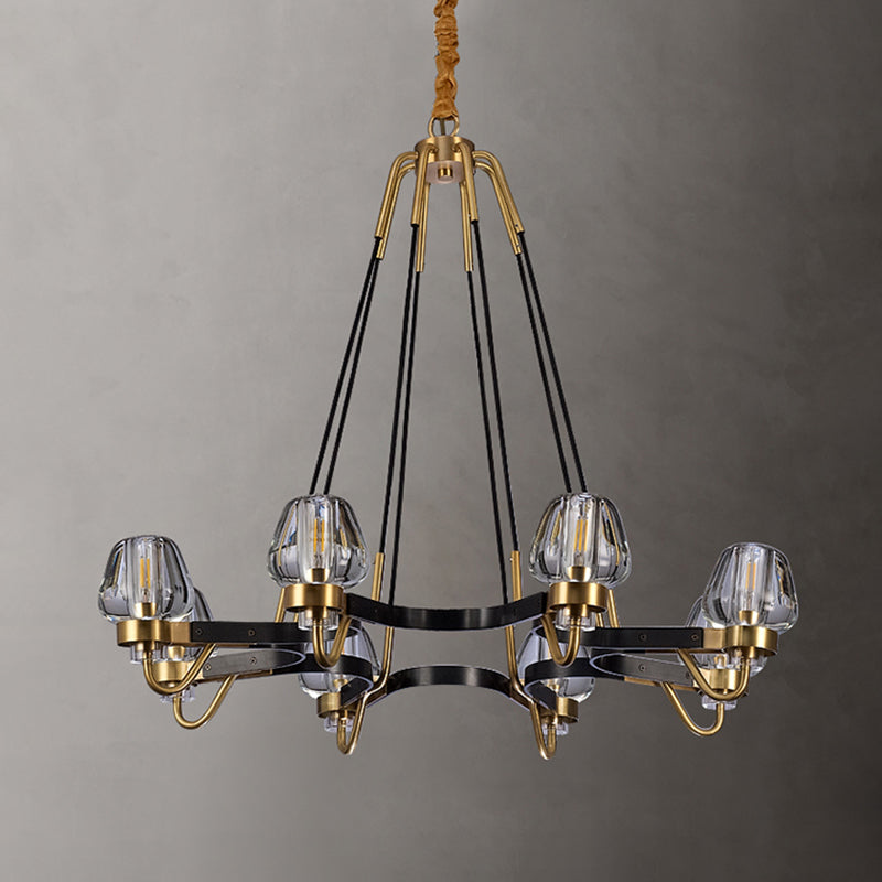 Multi -lichten kristal kroonluchter verlichtingsarmaturen moderne stijl cirkelvormige hanglamp