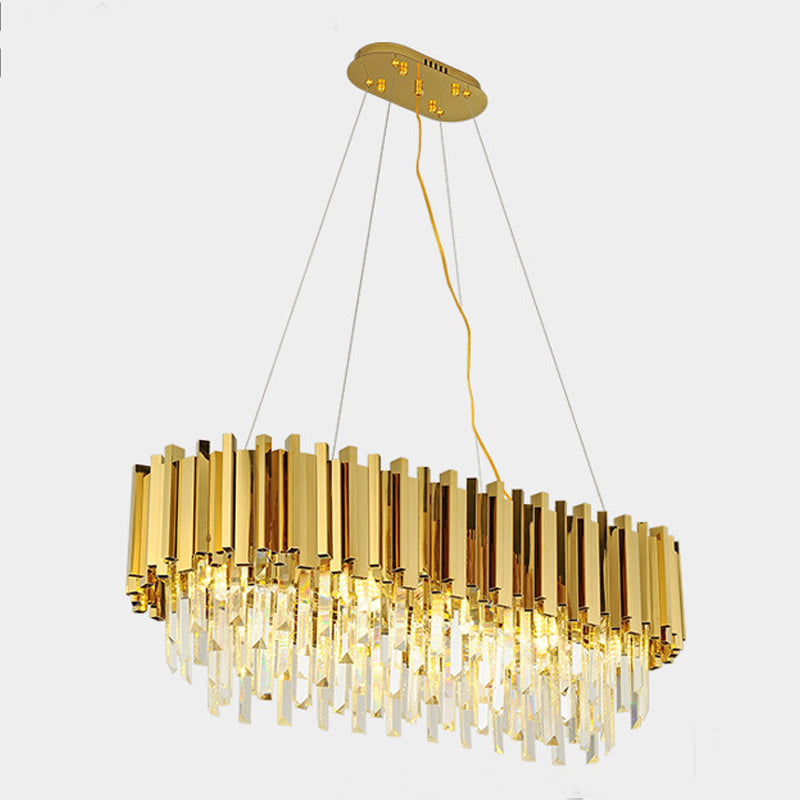 Contemporary Geometric Island Lighting Crystal Multi Lights Chandelier Lighting Fixtures