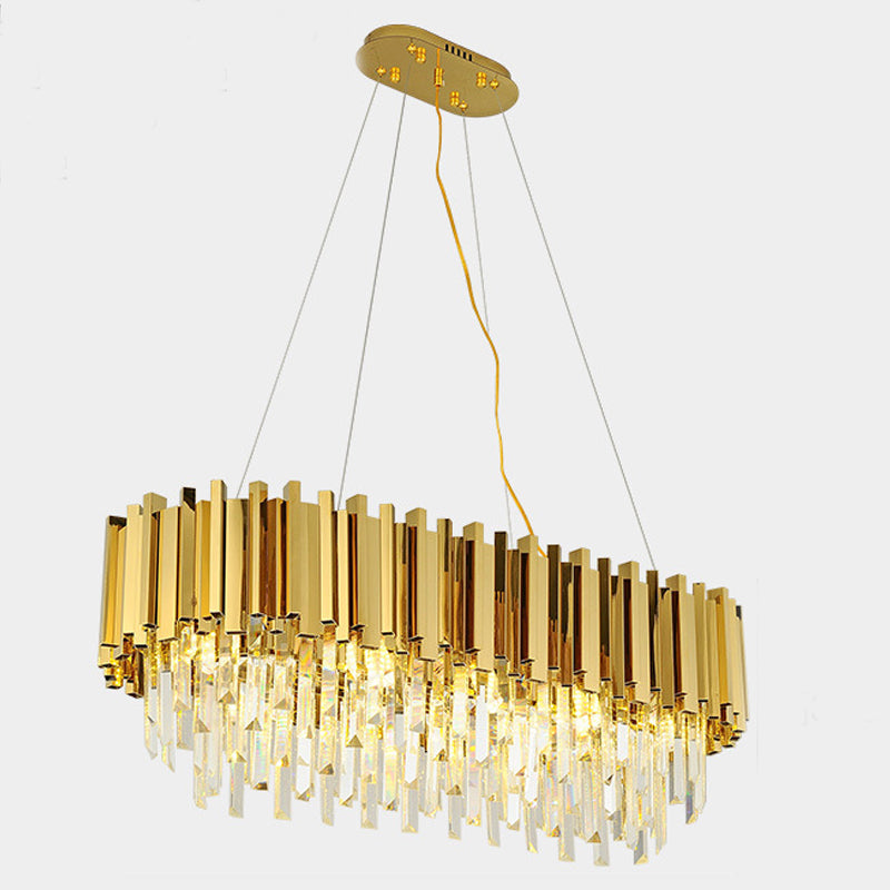 Contemporary Geometric Island Lighting Crystal Multi Lights Chandelier Lighting Fixtures