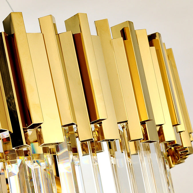 Contemporary Geometric Island Lighting Crystal Multi Lights Chandelier Lighting Fixtures