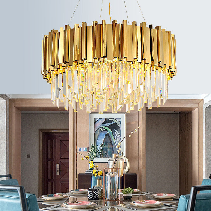Contemporary Geometric Island Lighting Crystal Multi Lights Chandelier Lighting Fixtures