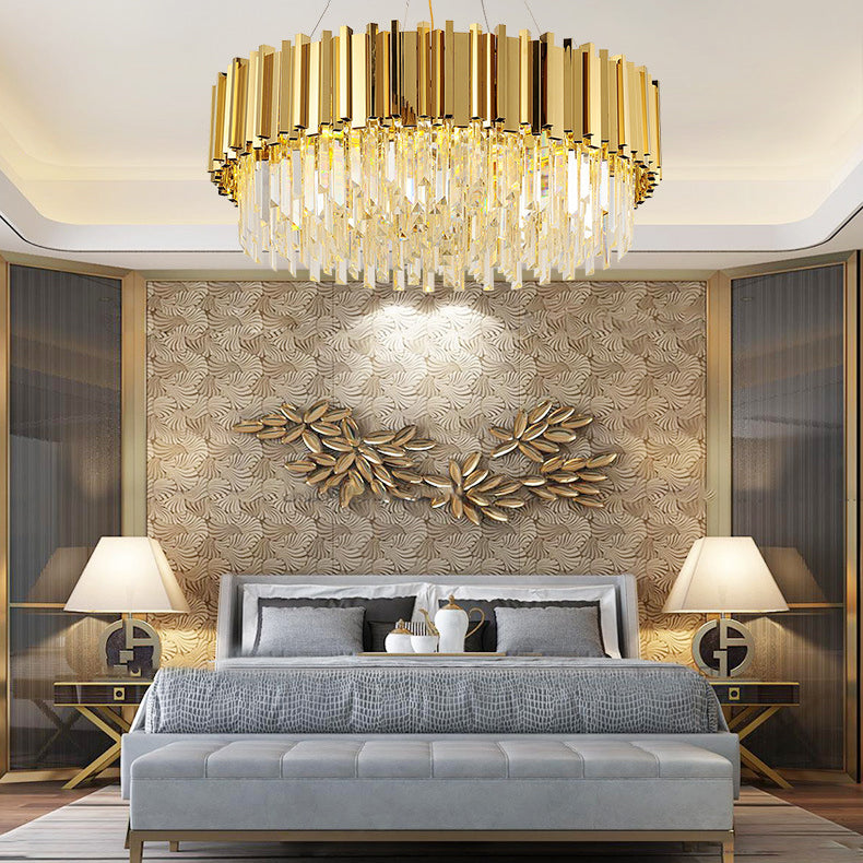 Contemporary Geometric Island Lighting Crystal Multi Lights Chandelier Lighting Fixtures