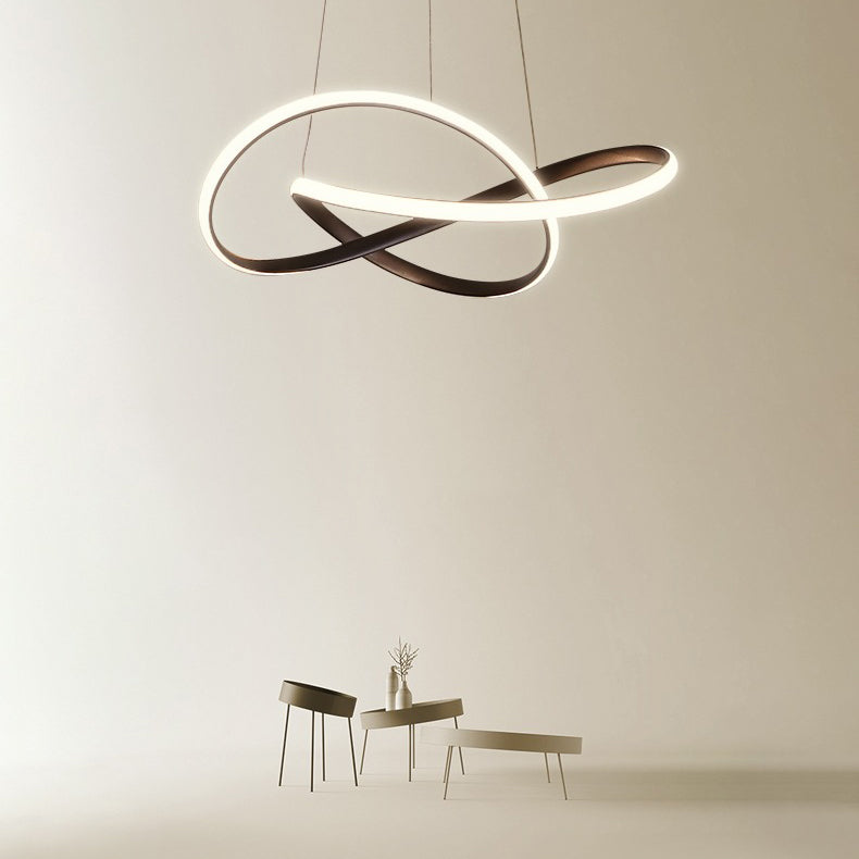 Modern karakteristiek LED Hangende lamp Acryl lineaire kroonluchter voor woonkamer