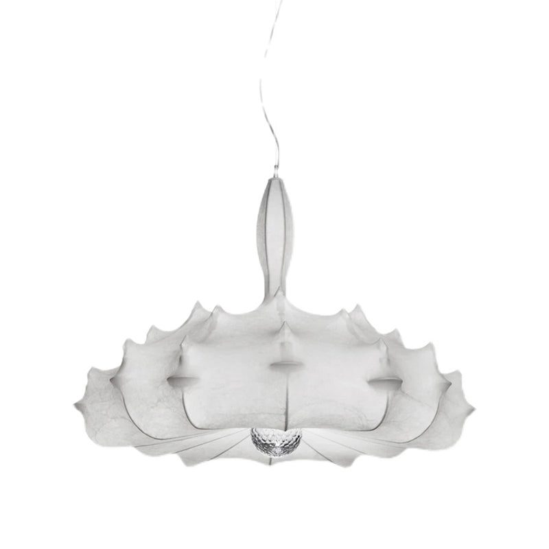 White Unique Hanging Lamp Fixtures in Modern Style 1-Light Silk Suspension Pendant