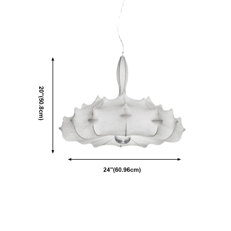 White Unique Hanging Lamp Fixtures in Modern Style 1-Light Silk Suspension Pendant