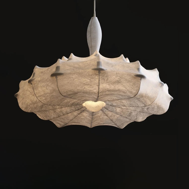 White Unique Hanging Lamp Fixtures in Modern Style 1-Light Silk Suspension Pendant