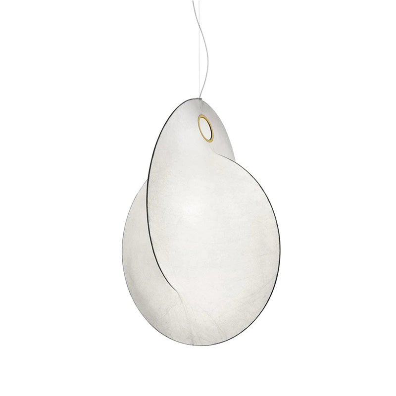 White Silk Pendant Light in Modern Style 1-Light Unique Shape Hanging Lights