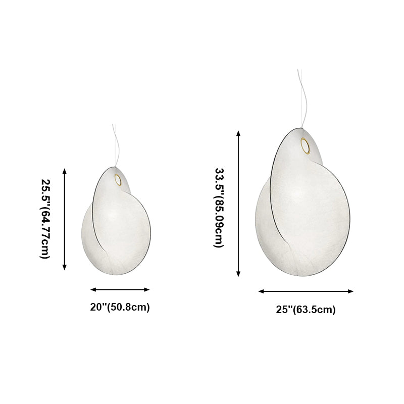 White Silk Pendant Light in Modern Style 1-Light Unique Shape Hanging Lights