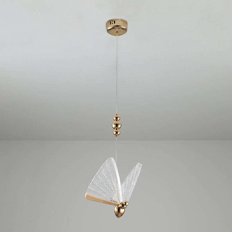 Lámparas colgantes de mariposa acrílica en moderna iluminación colgante de metal LED de estilo creativo