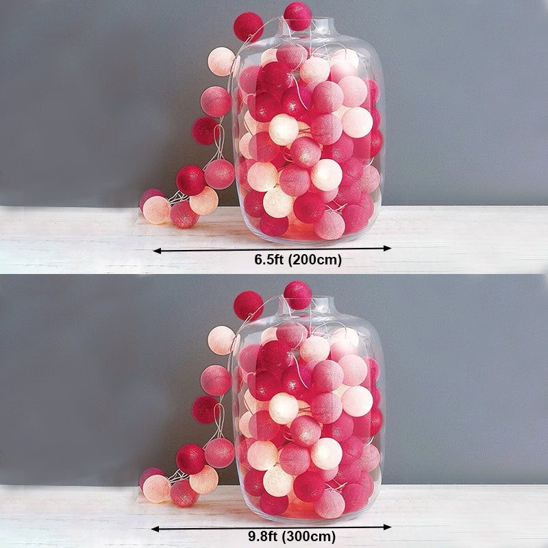 Colorful Globe LED Festive Lights in Modern Artistic Style Cotton Ball Indoor String Lights