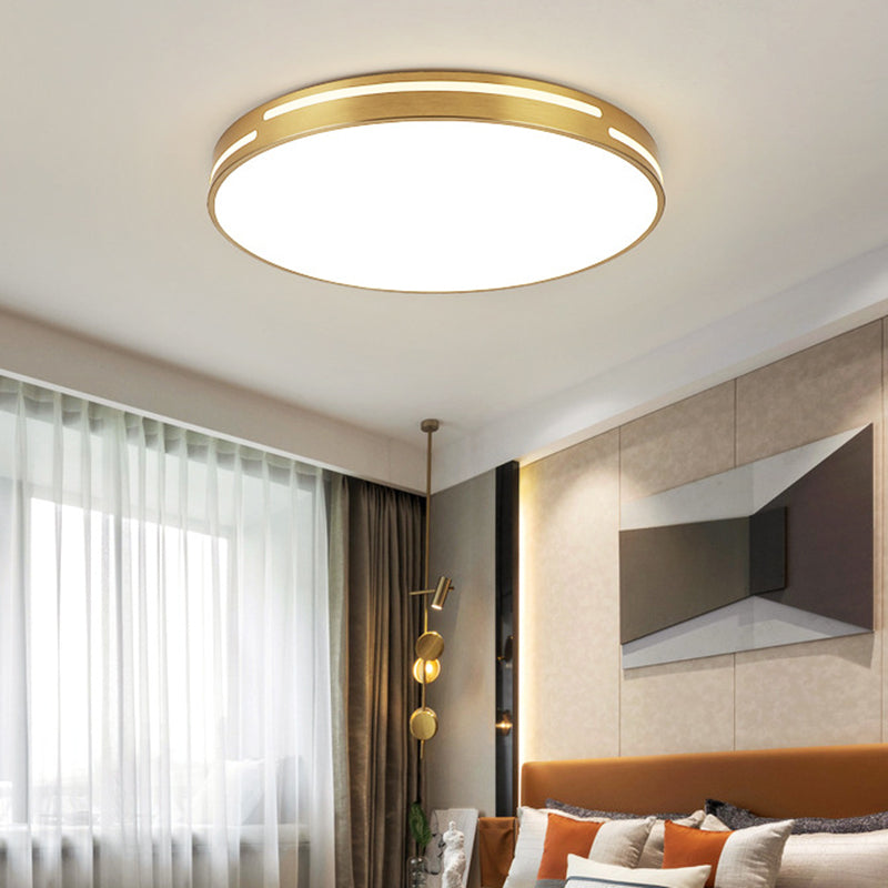 Nordic Style Flush Mount Light Metal Ceiling Light in Gold for Living Room
