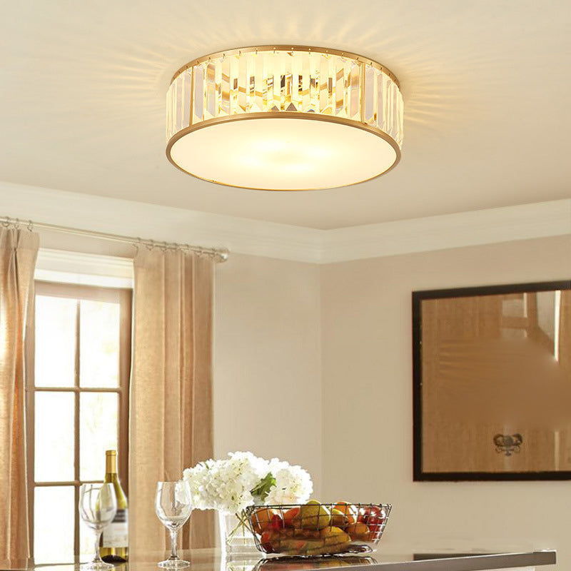 Flush Mount Ceiling Light Fixtures Rustic Style Crystal Lighting Fixture for Living Room