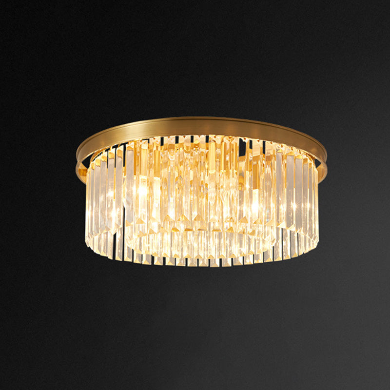 Flush Mount Ceiling Light Fixtures Rustic Style Crystal Lighting Fixture for Living Room