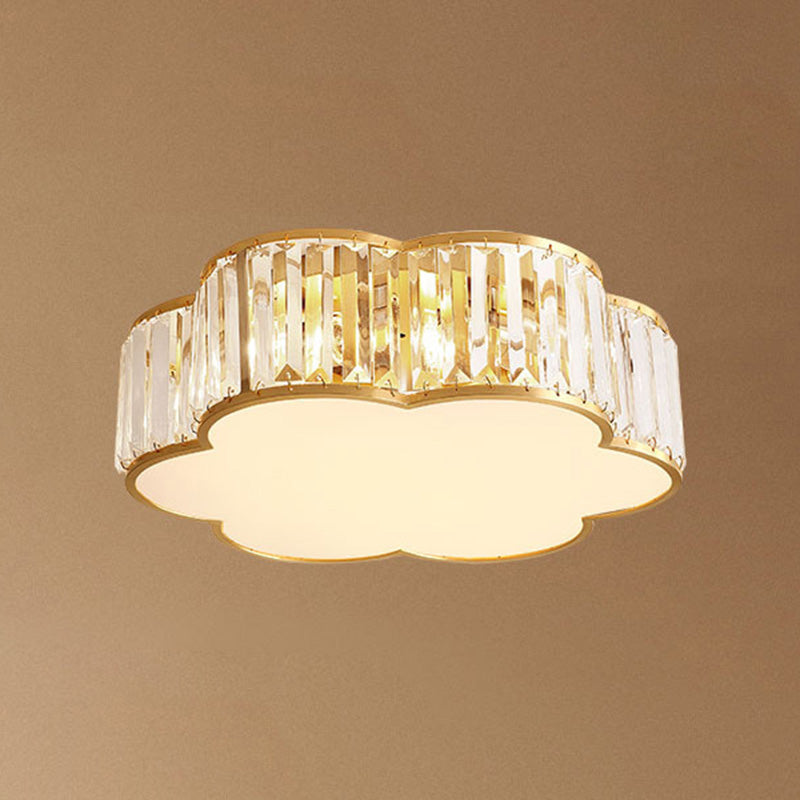 Flush Mount Ceiling Light Fixtures Rustic Style Crystal Lighting Fixture for Living Room