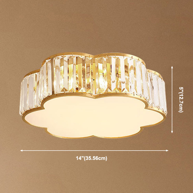 Flush Mount Ceiling Light Fixtures Rustic Style Crystal Lighting Fixture for Living Room