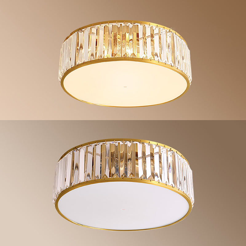Flush Mount Ceiling Light Fixtures Rustic Style Crystal Lighting Fixture for Living Room