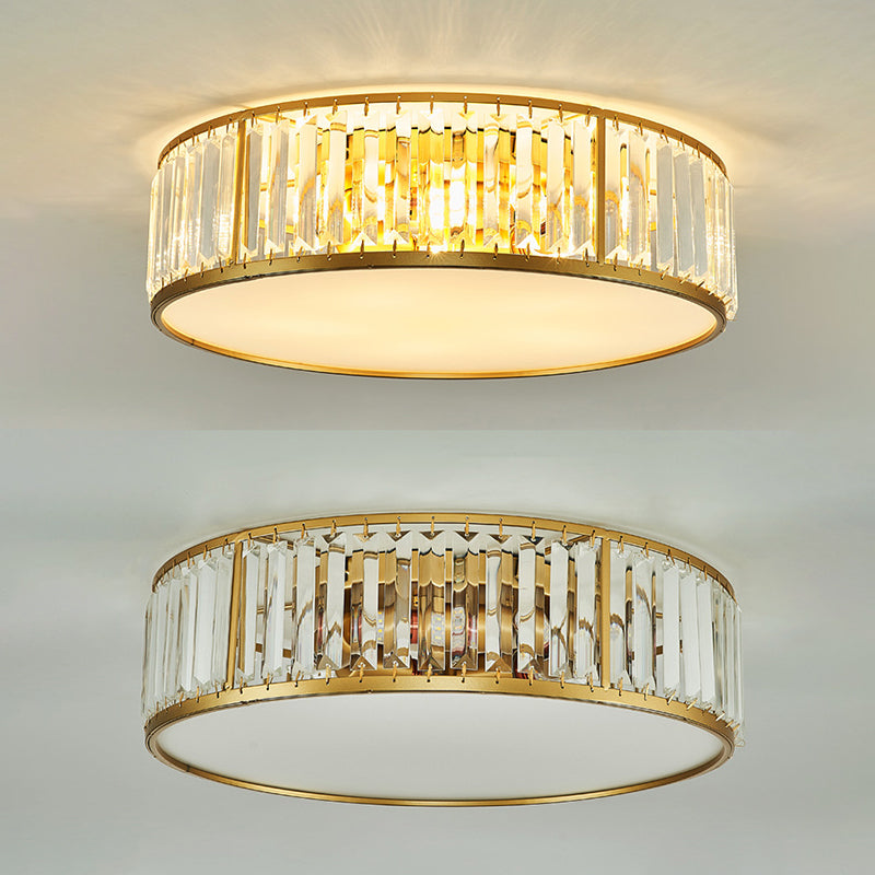 Flush Mount Ceiling Light Fixtures Rustic Style Crystal Lighting Fixture for Living Room