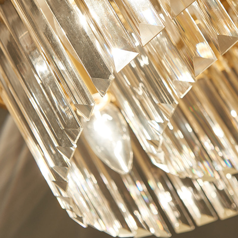 Flush Mount Ceiling Light Fixtures Rustic Style Crystal Lighting Fixture for Living Room