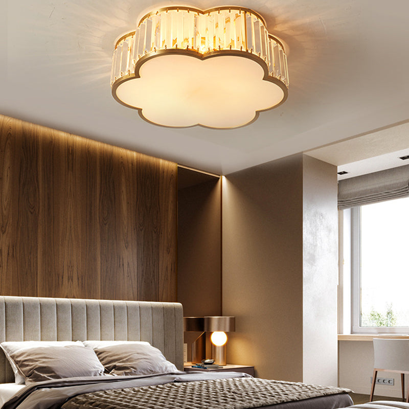 Flush Mount Ceiling Light Fixtures Rustic Style Crystal Lighting Fixture for Living Room