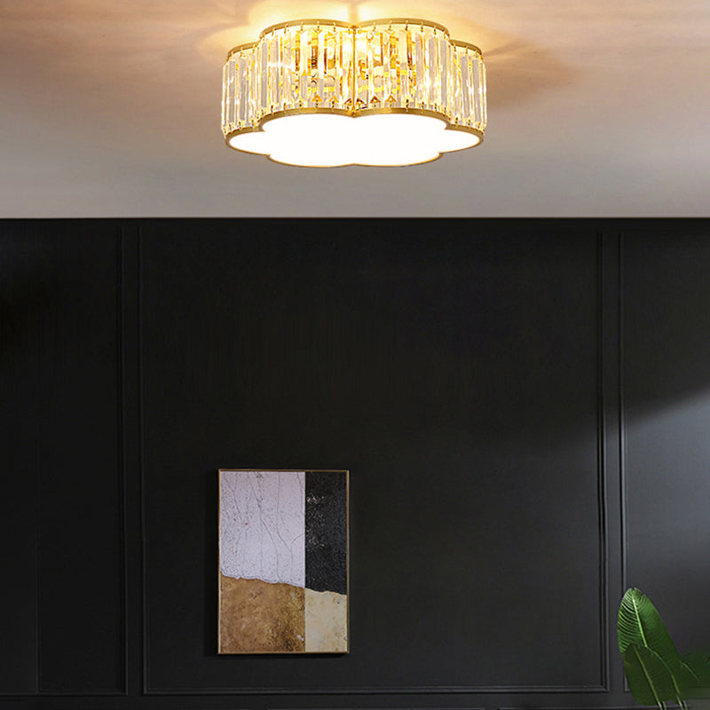 Flush Mount Ceiling Light Fixtures Rustic Style Crystal Lighting Fixture for Living Room