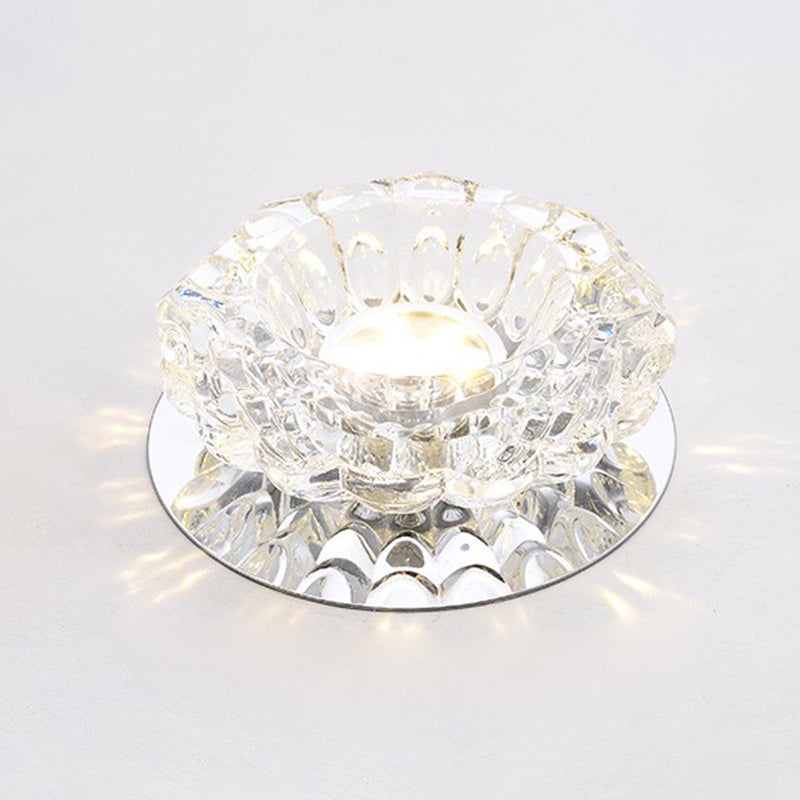 Modern Mini Crystal Ceiling Light Hallway LED Flush Mount Lamp with Hole 1.9-3.2" Dia
