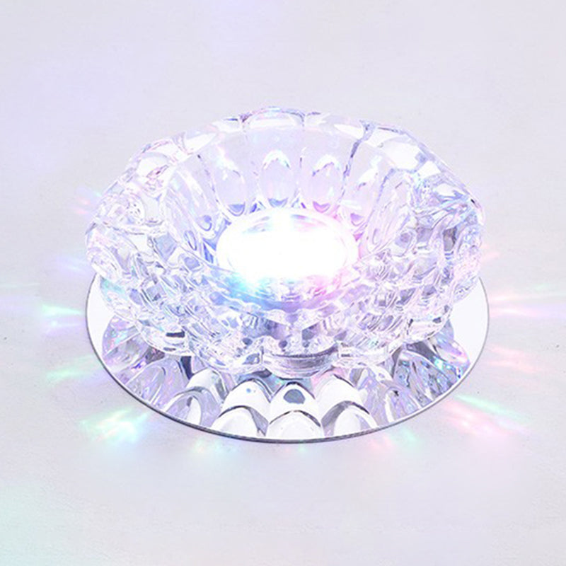 Modern Mini Crystal Ceiling Light Hallway LED Flush Mount Lamp with Hole 1.9-3.2" Dia