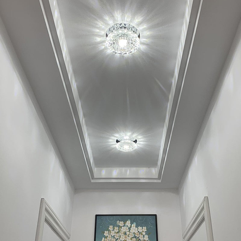 Lampada da soffitto moderna in cristallo mini da corridoio a LED con foro da 1,9-3,2 pollici di diametro