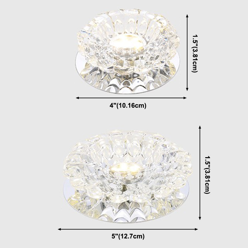 Modern Mini Crystal Ceiling Light Hallway LED Flush Mount Lamp with Hole 1.9-3.2" Dia