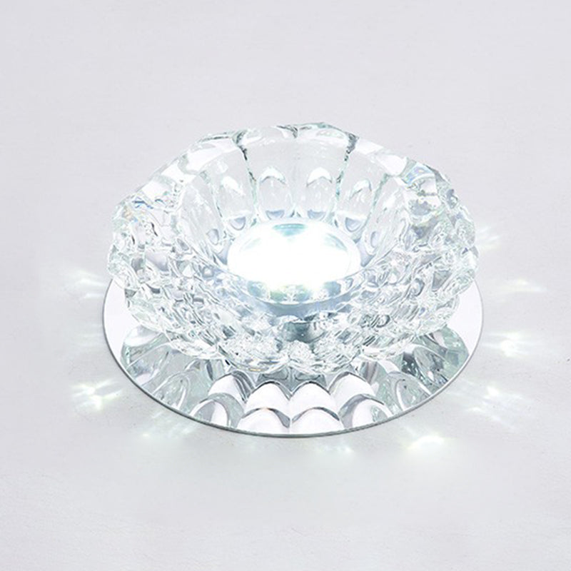 Modern Mini Crystal Ceiling Light Hallway LED Flush Mount Lamp with Hole 1.9-3.2" Dia