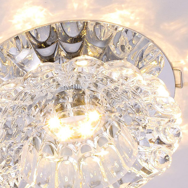 Modern Mini Crystal Ceiling Light Hallway LED Flush Mount Lamp with Hole 1.9-3.2" Dia