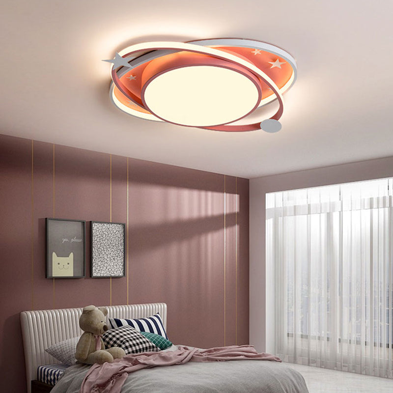 Lámpara de techo LED contemporánea con pantalla acrílica, lámpara de montaje empotrado para habitación infantil