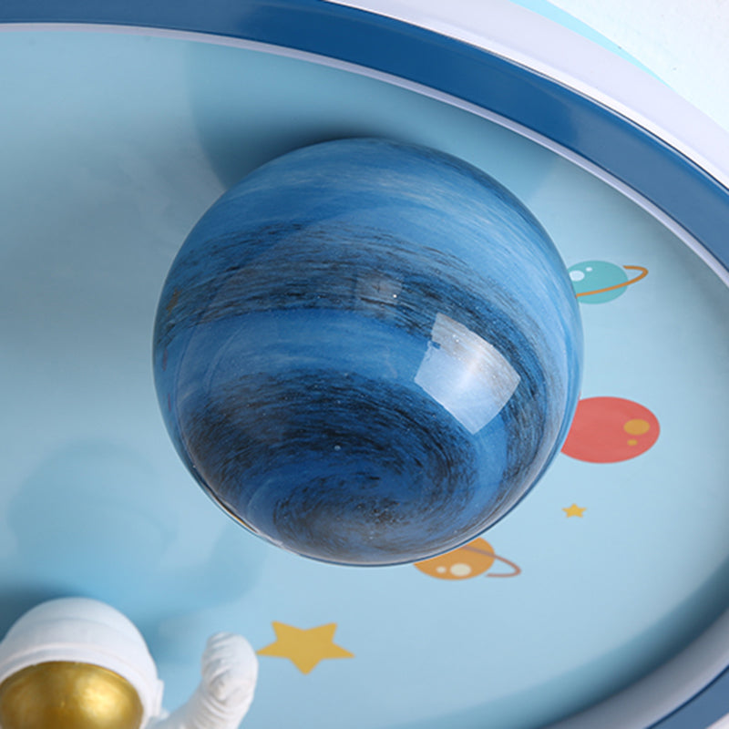 Astronaut LED Ceiling Lamp White Acrylic Flush Mount Light for Children's Room