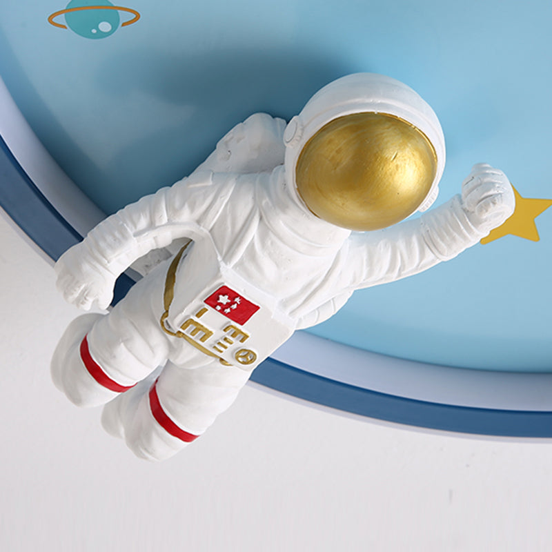 Astronaut LED Ceiling Lamp White Acrylic Flush Mount Light for Children's Room
