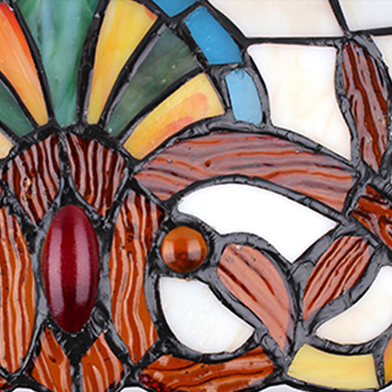 Tiffany Style Pendant Lamp with Glass Shade Dinning Room Suspension Lighting Fixture