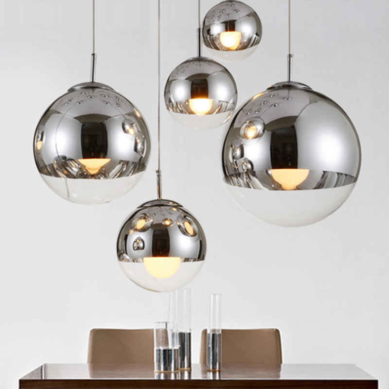 Moderner Glasglasanhänger Light Globe Platting Spiegelte hängende Licht für die Nachtstange