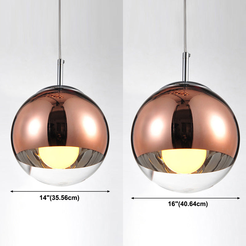 Moderner Glasglasanhänger Light Globe Platting Spiegelte hängende Licht für die Nachtstange