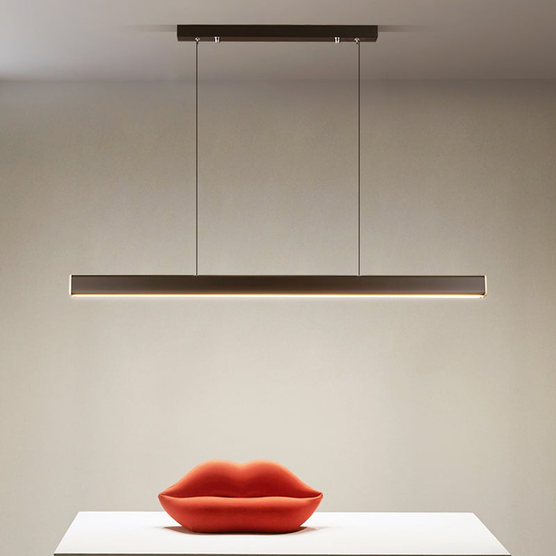 Modern Simple Style Island Lamp Long Strip LED Hanging Light for Dining Room