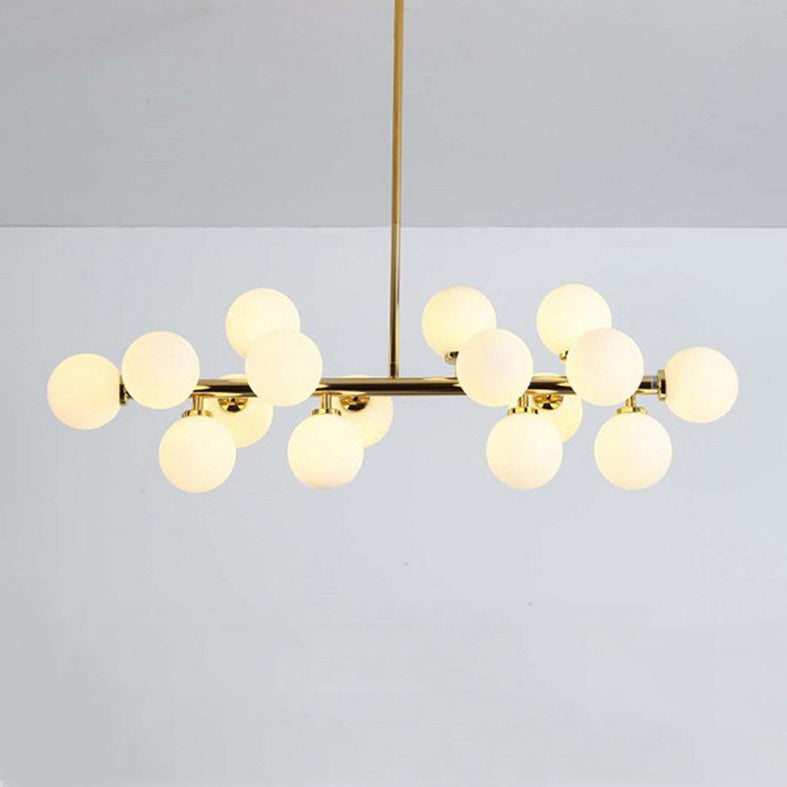 Contemporary Simple Island Light 16-Bulbs Globe Shade Pendant Lights for Dining Room