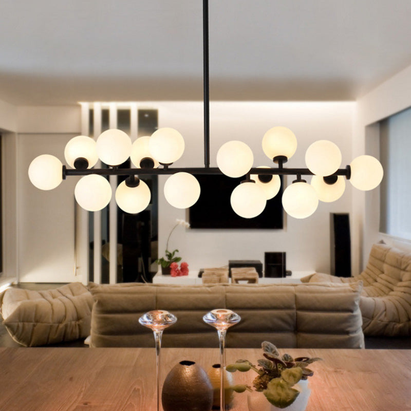 Contemporary Simple Island Light 16-Bulbs Globe Shade Pendant Lights for Dining Room