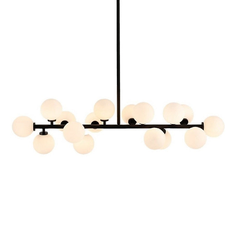 Contemporary Simple Island Light 16-Bulbs Globe Shade Pendant Lights for Dining Room
