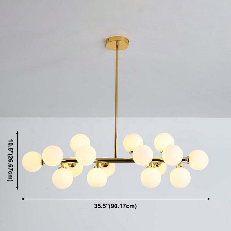 Contemporary Simple Island Light 16-Bulbs Globe Shade Pendant Lights for Dining Room