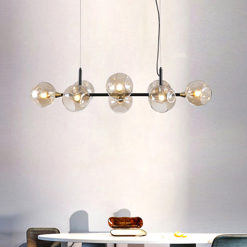 Contemporary Glass Island Light Globe Shade Dining Room Lighting Fixture