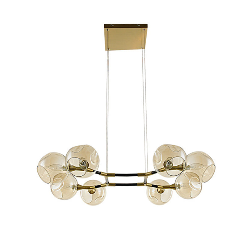 Contemporary Glass Island Light Globe Shade Dining Room Lighting Fixture